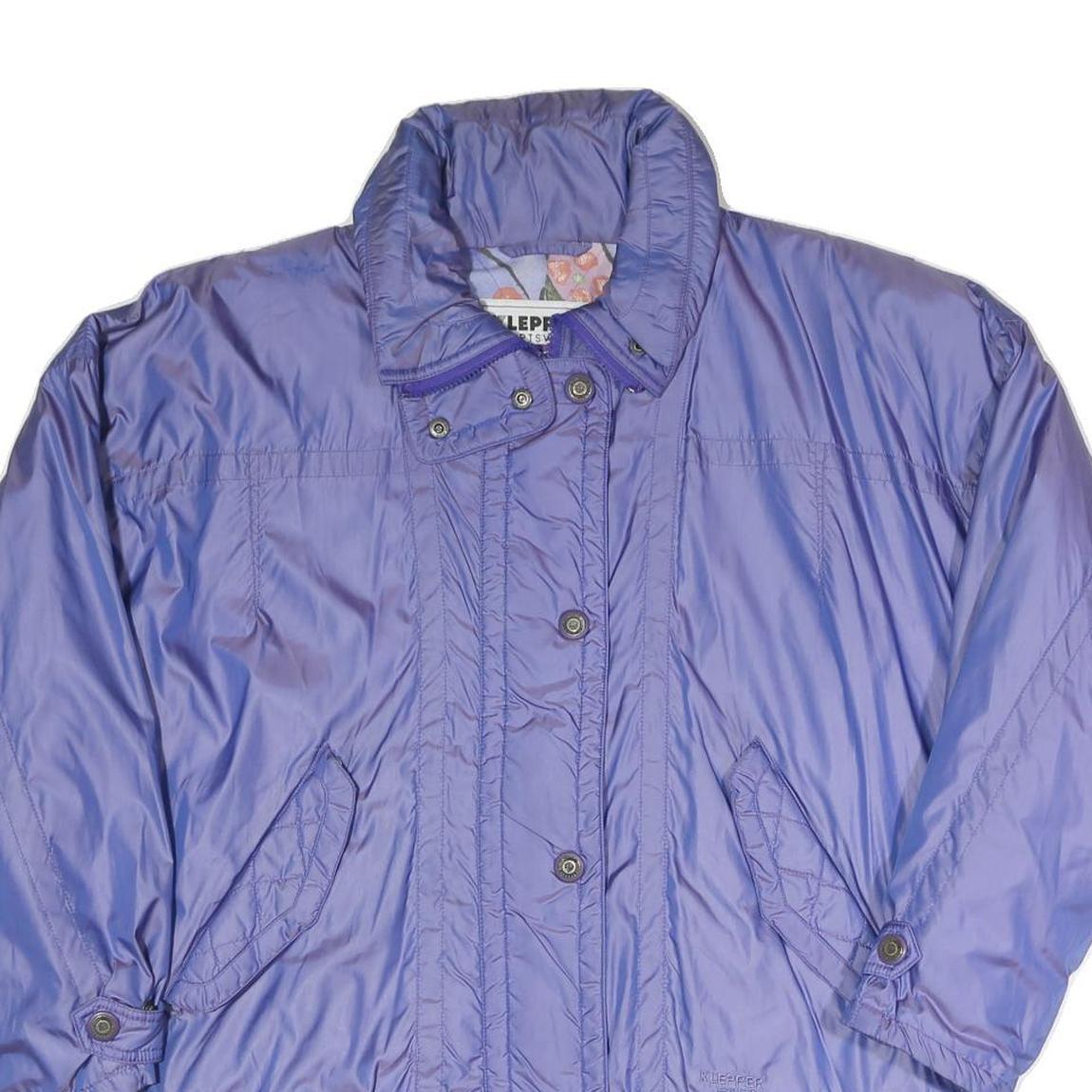 KLEPPERS Womens Purple Jacket L Polyester Blend Zip Lightweight Casual