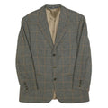 VALENTINO Mens Grey & Brown Checked Wool Button Jacket M Woven Classic Tailored