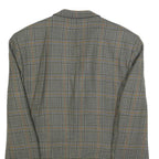 VALENTINO Mens Grey & Brown Checked Wool Button Jacket M Woven Classic Tailored