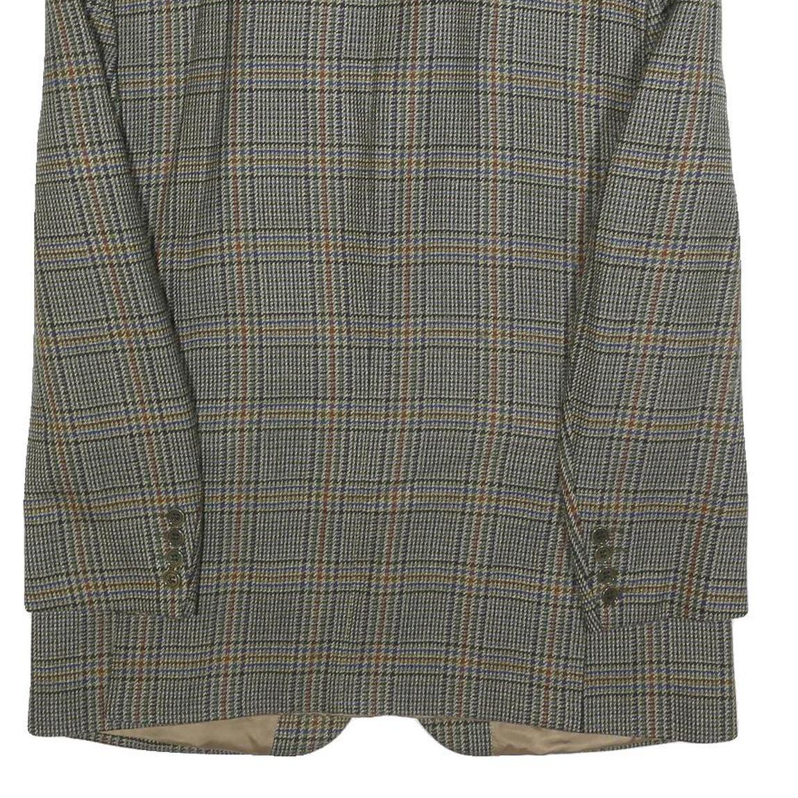 VALENTINO Mens Grey & Brown Checked Wool Button Jacket M Woven Classic Tailored