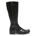 SANMARINA Womens Black Leather Knee High Zip Boots UK 5 Stylish Elegant