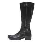 SANMARINA Womens Black Leather Knee High Zip Boots UK 5 Stylish Elegant