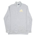 ADIDAS Womens Sweatshirt Grey 1/4 Zip XL