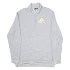 ADIDAS Womens Sweatshirt Grey 1/4 Zip XL