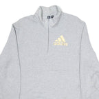 ADIDAS Womens Sweatshirt Grey 1/4 Zip XL
