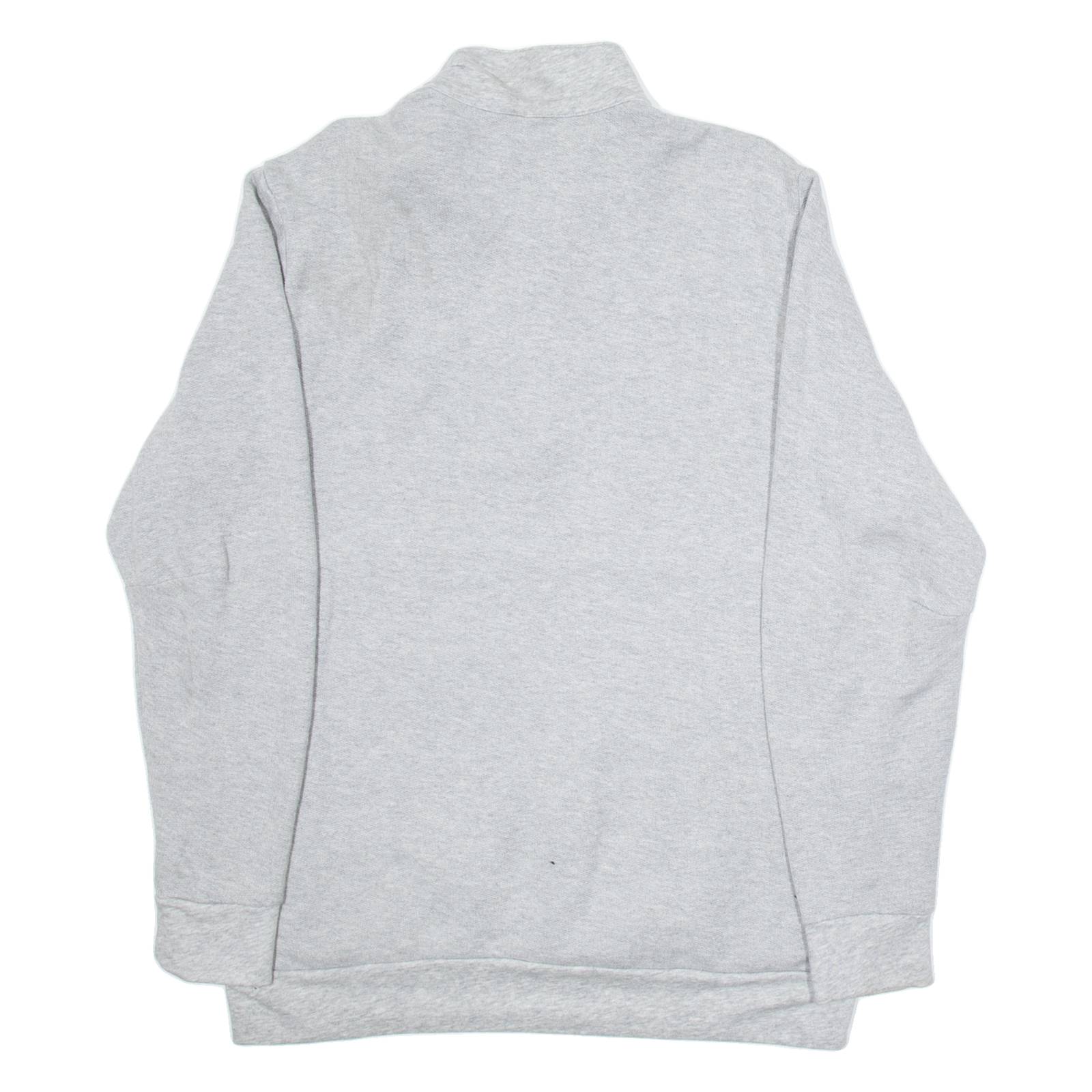 ADIDAS Womens Sweatshirt Grey 1/4 Zip XL