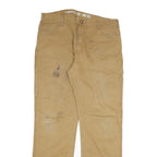 DICKIES Mens Cotton Blend Beige Regular Straight Trousers W36 L34 Workwear Zip