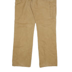 DICKIES Mens Cotton Blend Beige Regular Straight Trousers W36 L34 Workwear Zip