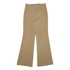 Womens Relaxed Fit Beige Polyester Blend Trousers W28 L31 Zip Closure