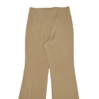 Womens Relaxed Fit Beige Polyester Blend Trousers W28 L31 Zip Closure