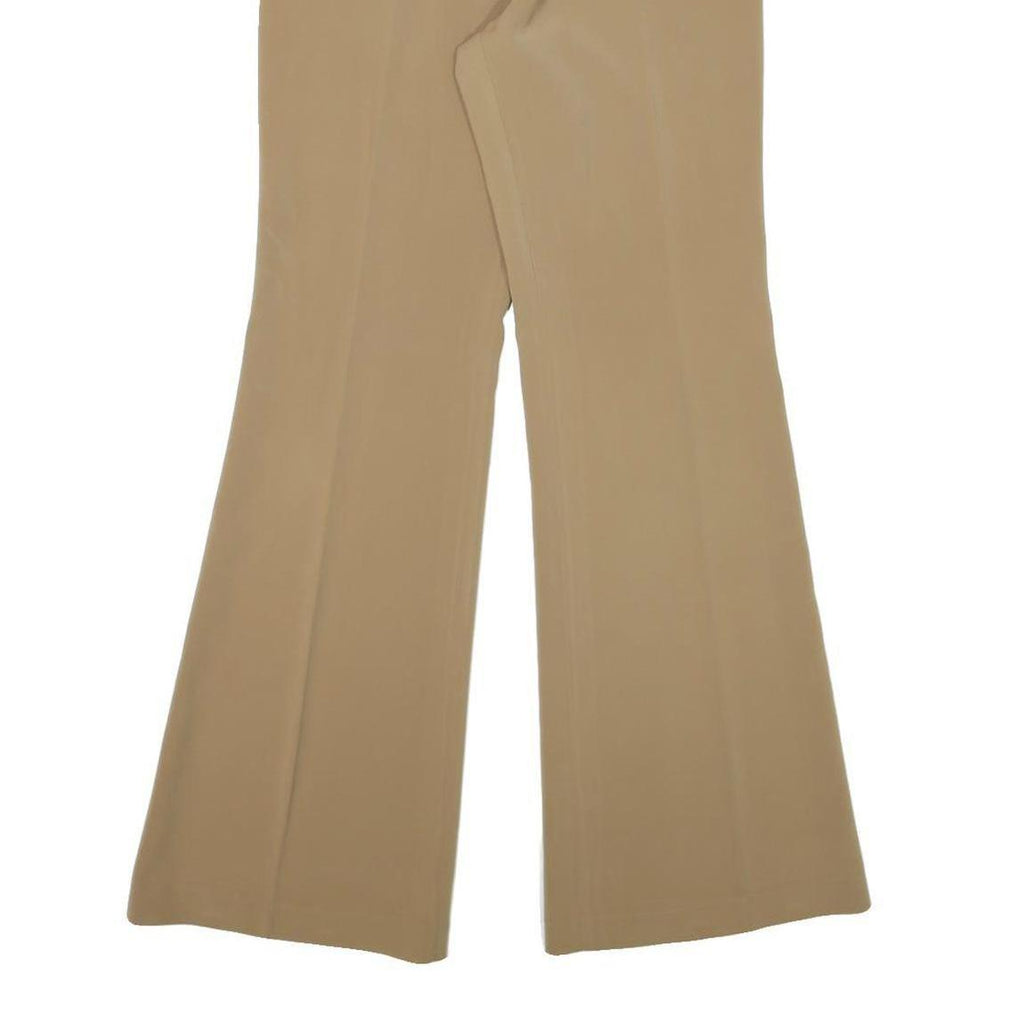Womens Relaxed Fit Beige Polyester Blend Trousers W28 L31 Zip Closure