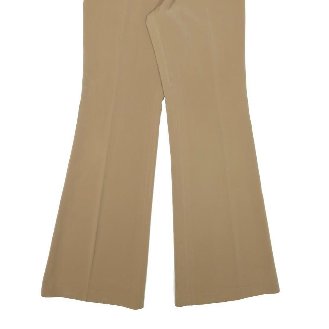 Womens Relaxed Fit Beige Polyester Blend Trousers W28 L31 Zip Closure