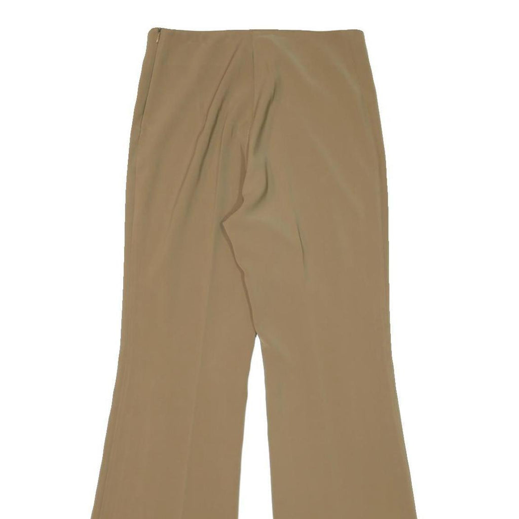 Womens Relaxed Fit Beige Polyester Blend Trousers W28 L31 Zip Closure