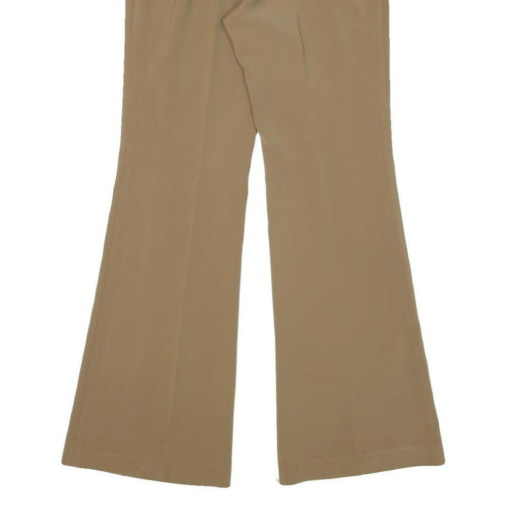 Womens Relaxed Fit Beige Polyester Blend Trousers W28 L31 Zip Closure