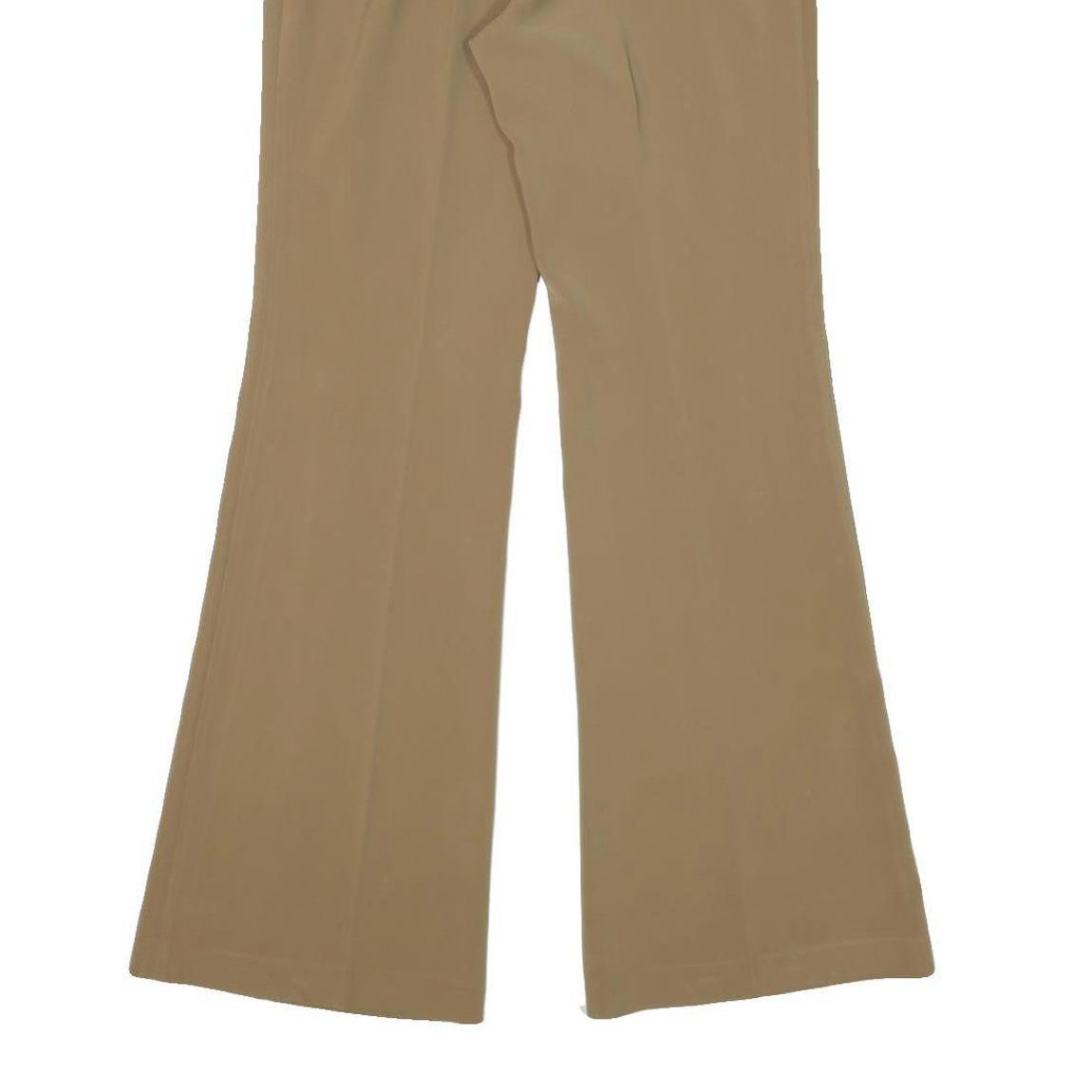 Womens Relaxed Fit Beige Polyester Blend Trousers W28 L31 Zip Closure
