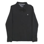 TIMBERLAND Mens Black Long Sleeve Polo Shirt M Cotton Blend Classic