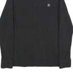 TIMBERLAND Mens Black Long Sleeve Polo Shirt M Cotton Blend Classic