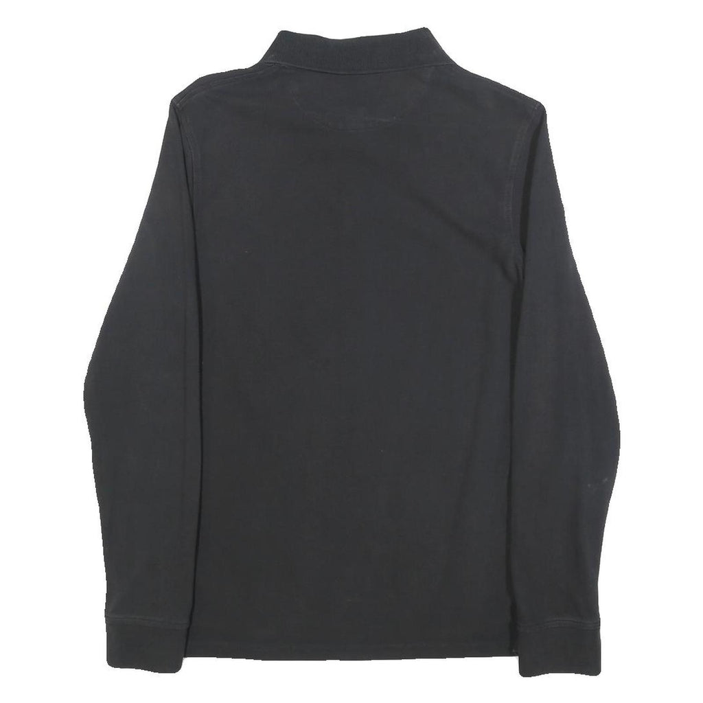 TIMBERLAND Mens Black Long Sleeve Polo Shirt M Cotton Blend Classic