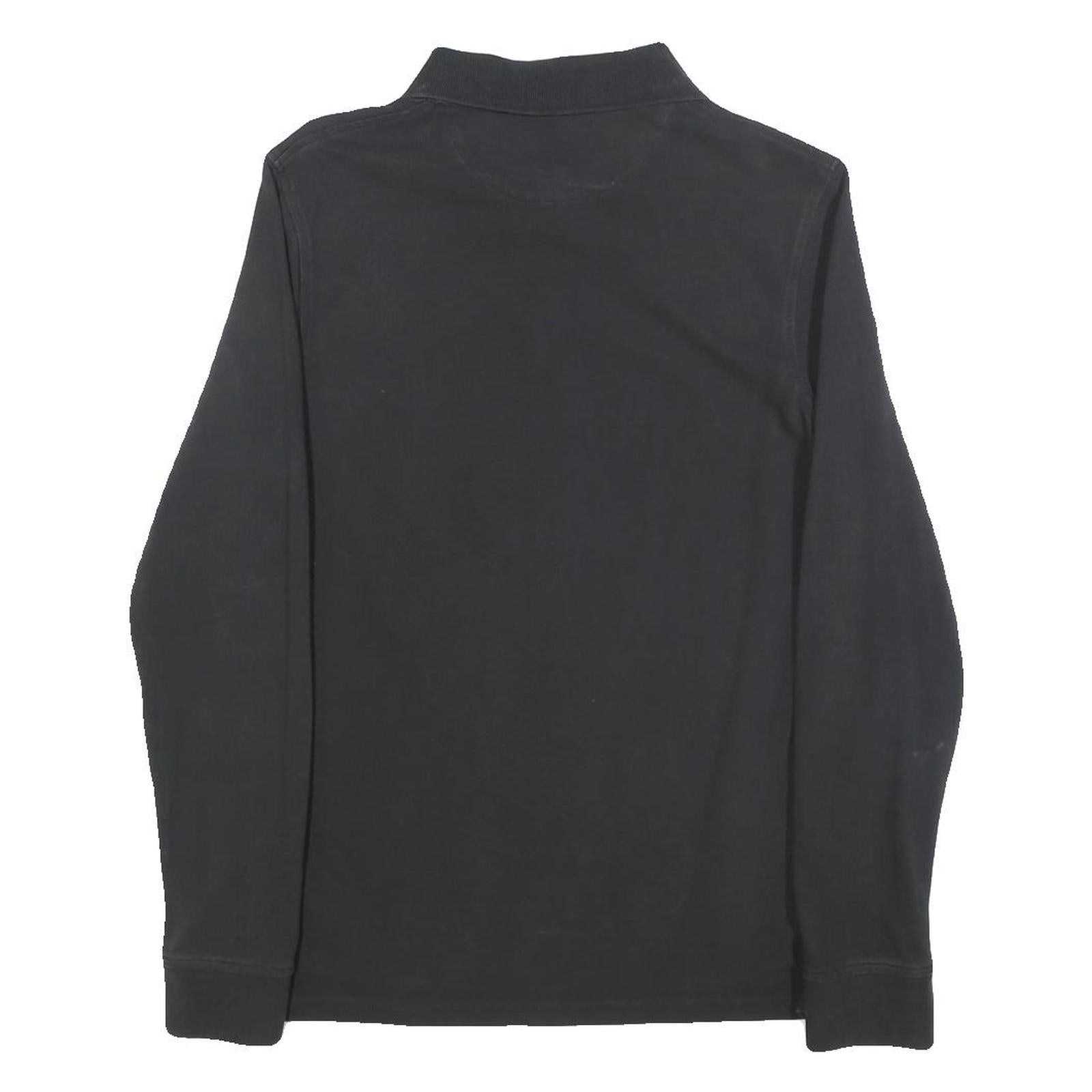 TIMBERLAND Mens Black Long Sleeve Polo Shirt M Cotton Blend Classic