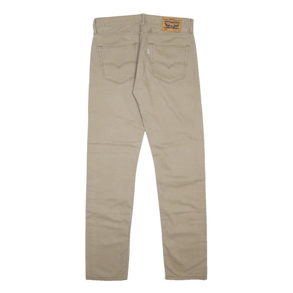 LEVI'S Mens Cotton Beige Slim Straight Trousers W30 L32 Casual Zip Pocket