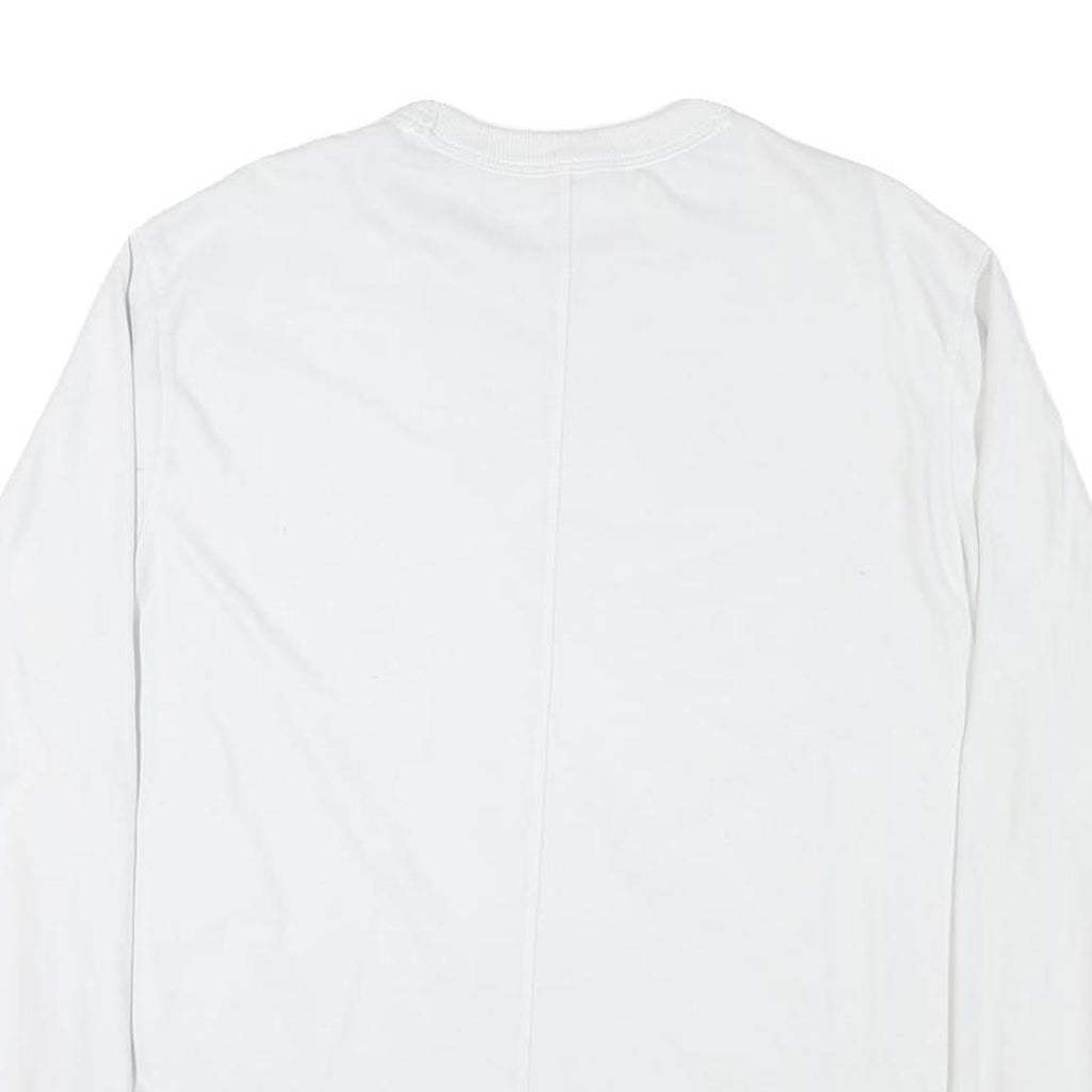 ABERCROMBIE & FITCH Mens White Crew Neck M Cotton Blend Sweatshirt Long Sleeve