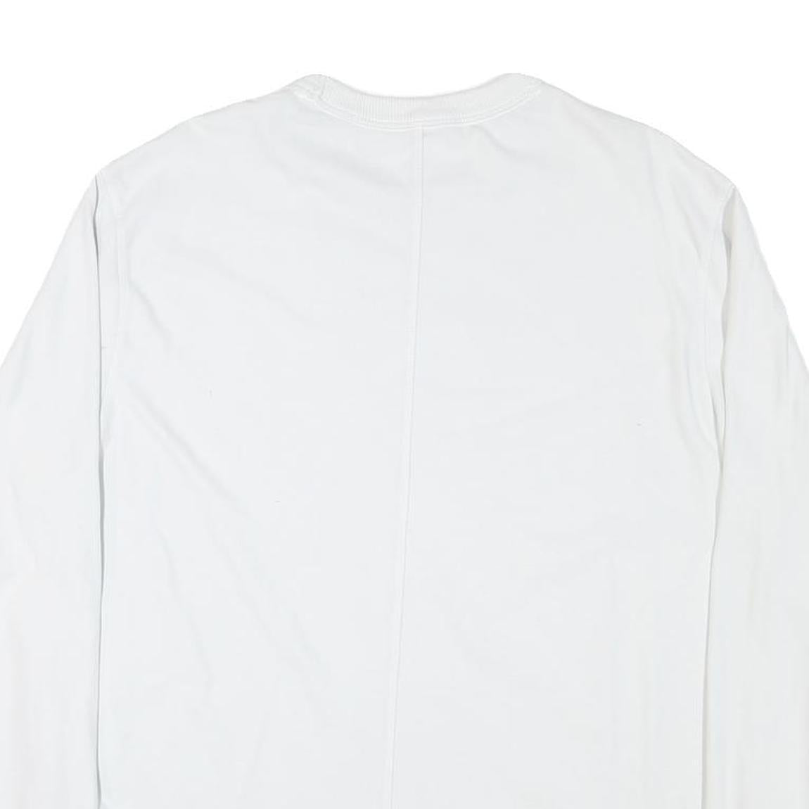 ABERCROMBIE & FITCH Mens White Crew Neck M Cotton Blend Sweatshirt Long Sleeve