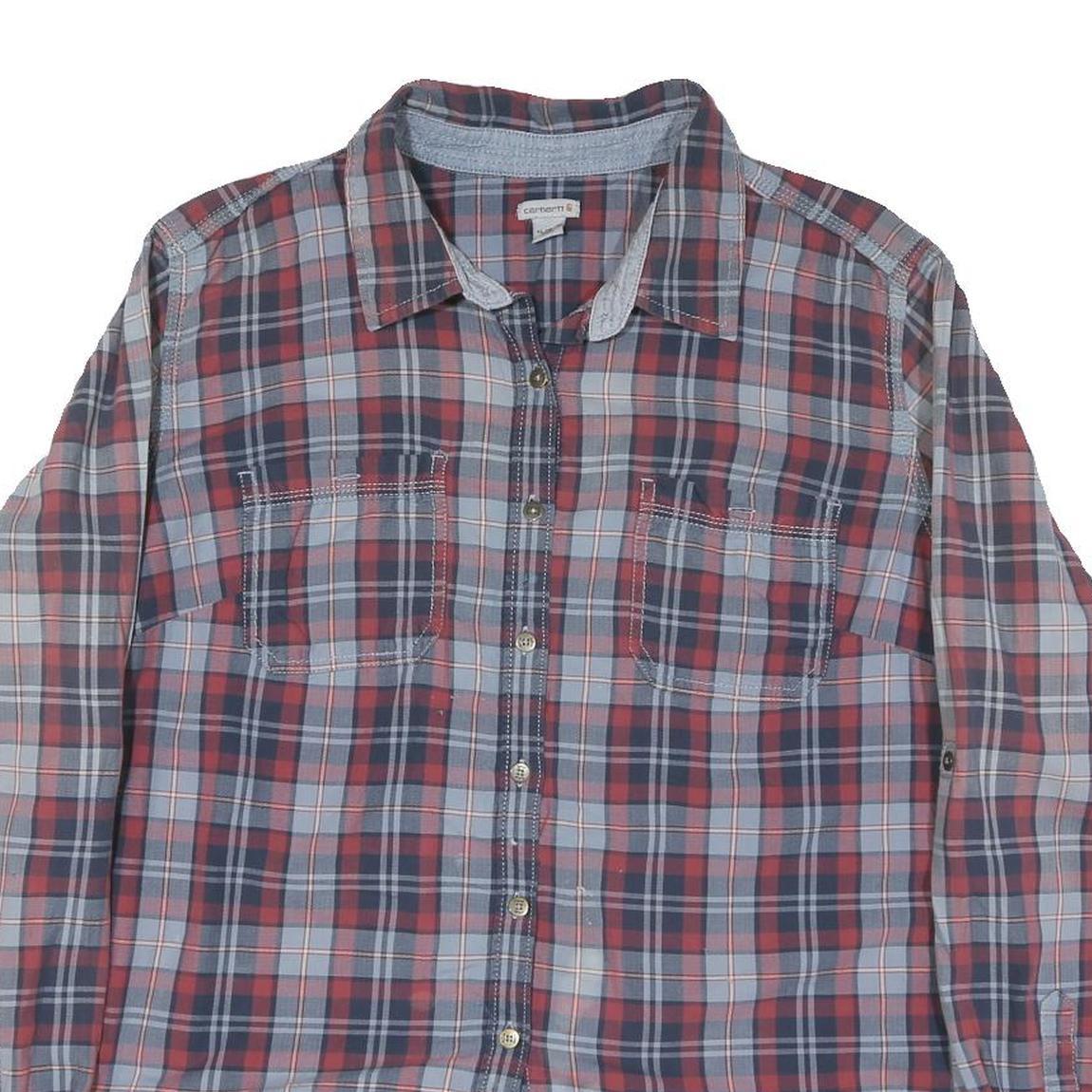 CARHARTT Womens Blue & Red Check Shirt XL Cotton Blend Casual Workwear