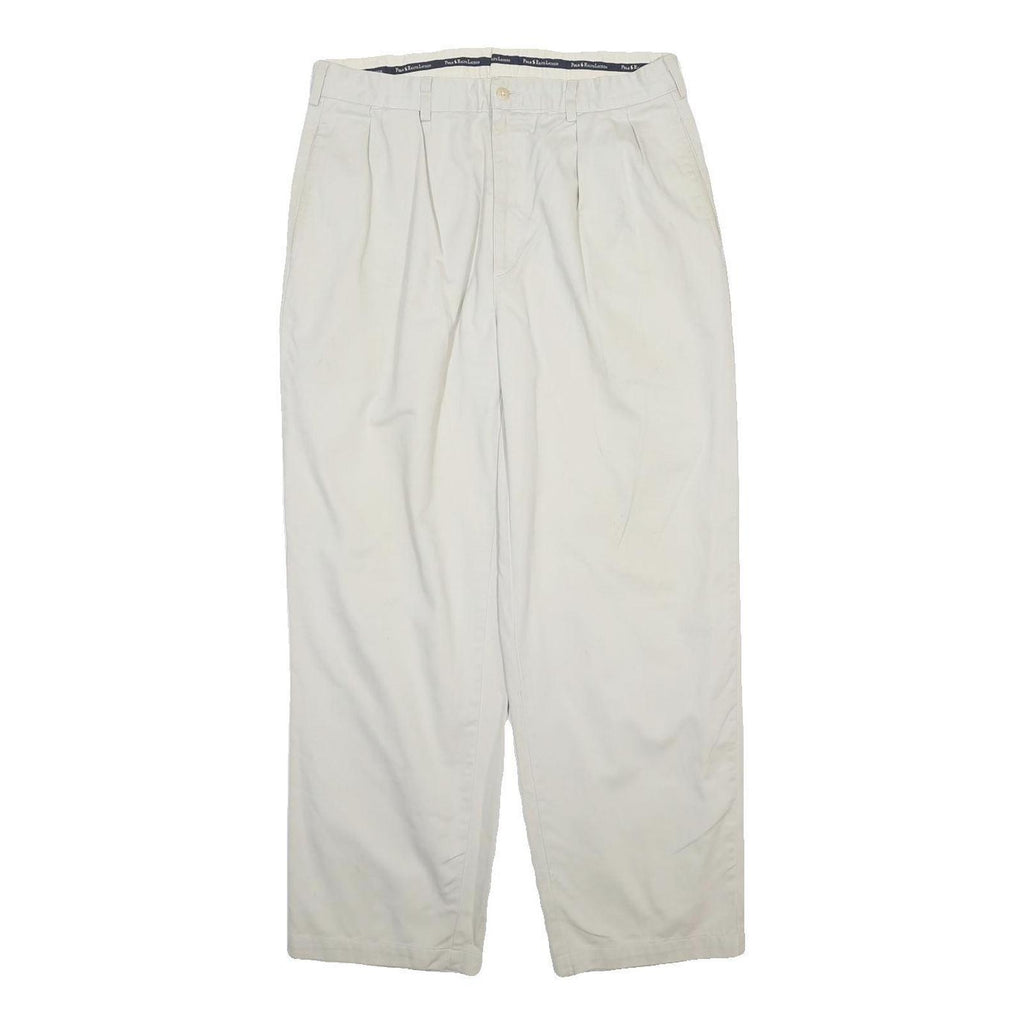 POLO RALPH LAUREN Mens Cotton Blend White Regular Straight Trousers W32 L40