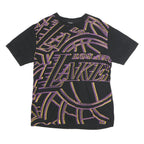 NBA Mens Black & Purple Los Angeles Lakers Graphic T-Shirt M Short Sleeve Crew