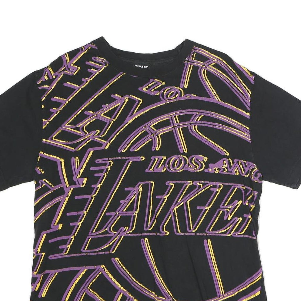 NBA Mens Black & Purple Los Angeles Lakers Graphic T-Shirt M Short Sleeve Crew