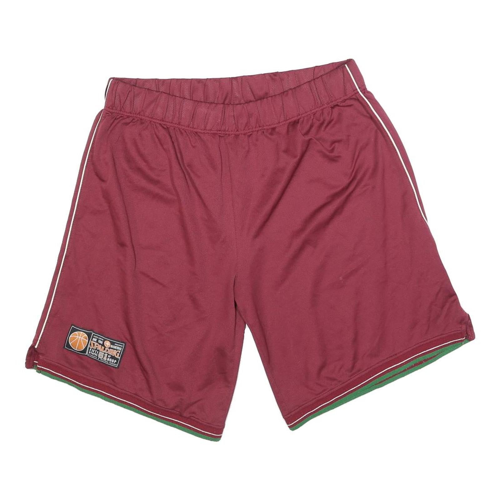 SPALDING Mens Shorts Maroon XL W34 Casual Basketball Sportswear