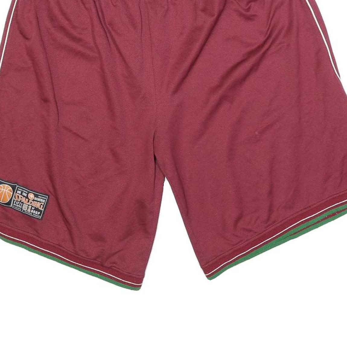 SPALDING Mens Shorts Maroon XL W34 Casual Basketball Sportswear