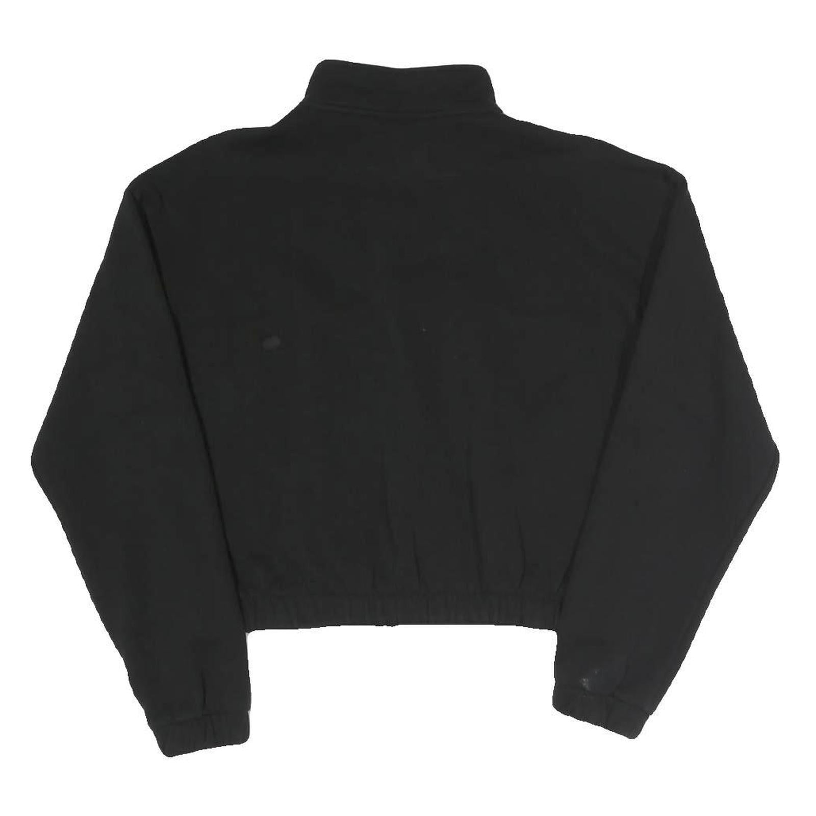 PUMA Womens Black & Yellow Half Zip M Sweatshirt Cotton Blend Crop Drawcord