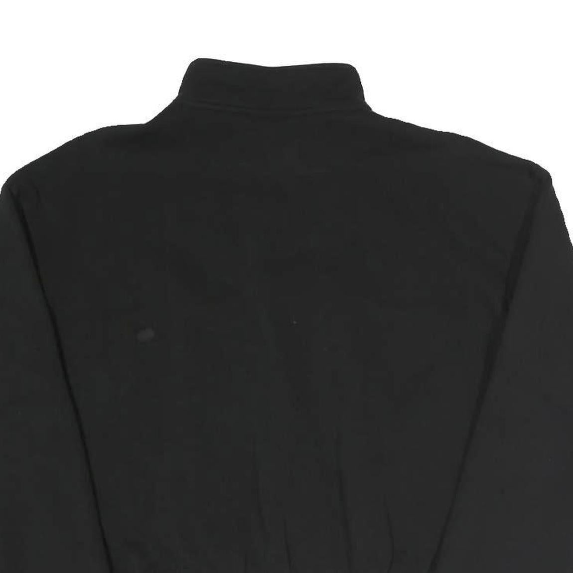 PUMA Womens Black & Yellow Half Zip M Sweatshirt Cotton Blend Crop Drawcord