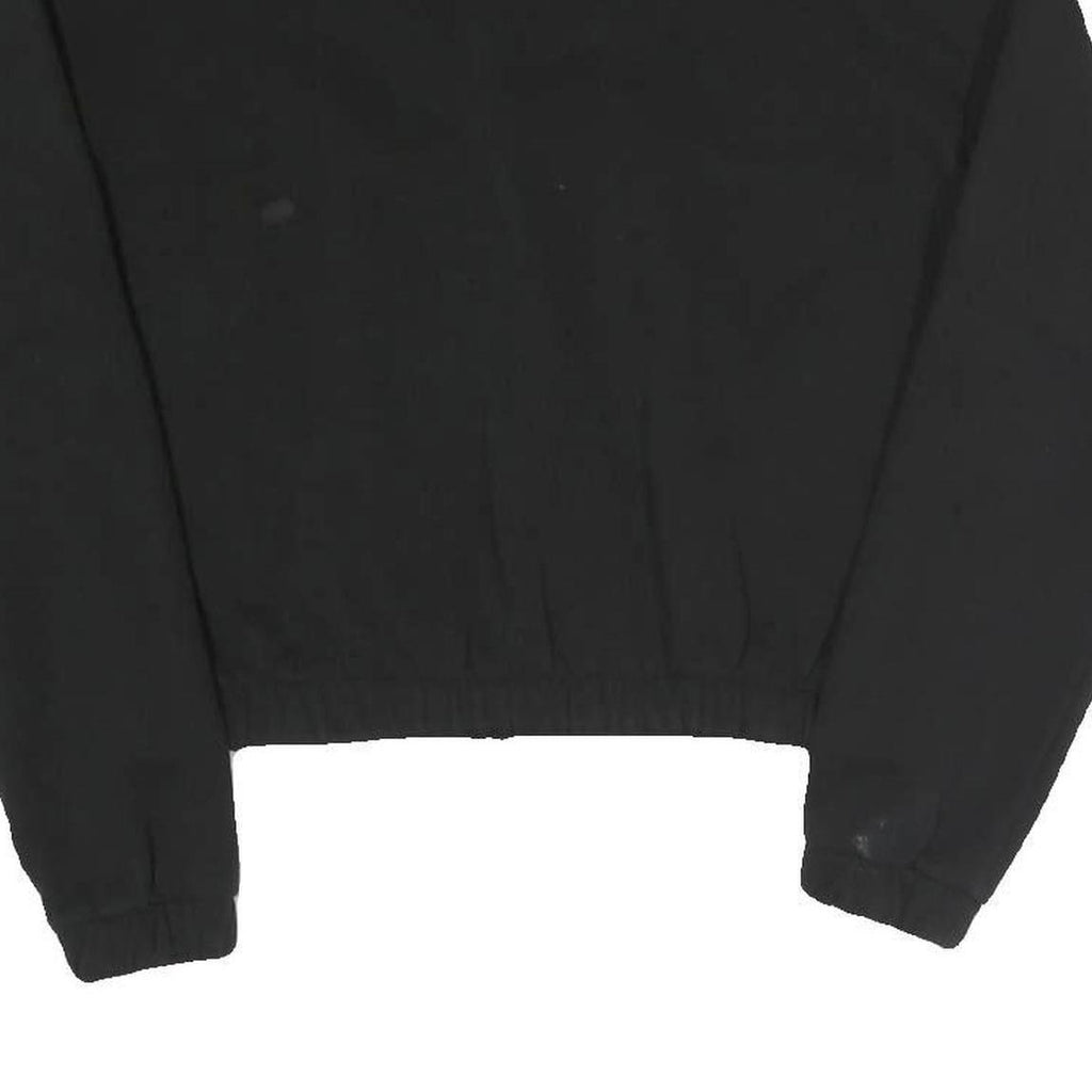 PUMA Womens Black & Yellow Half Zip M Sweatshirt Cotton Blend Crop Drawcord