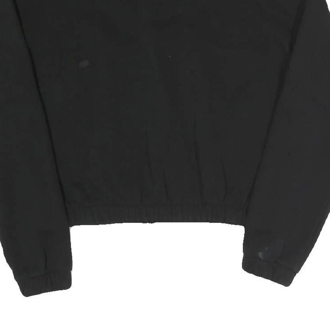 PUMA Womens Black & Yellow Half Zip M Sweatshirt Cotton Blend Crop Drawcord