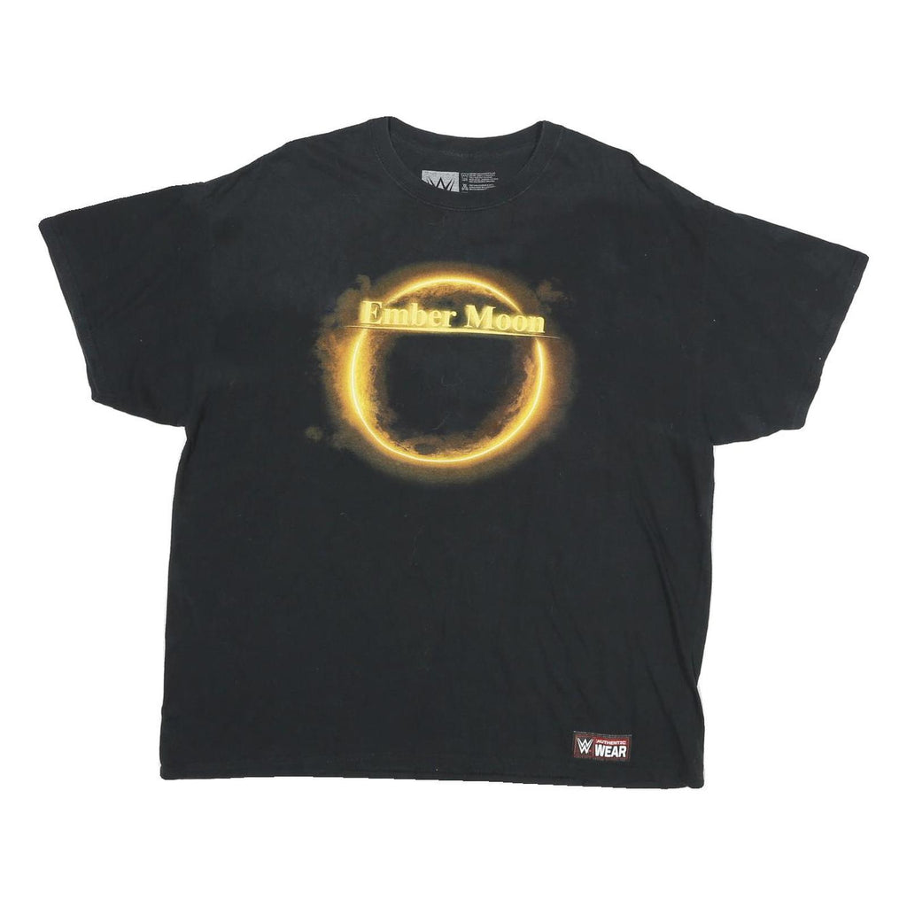 WWE Mens Black Ember Moon Graphic T-Shirt XL Short Sleeve Crew Neck Official