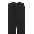 LEVI'S 502 Boys Black Slim Skinny Denim Dark W27 L27 Cotton Blend Jeans