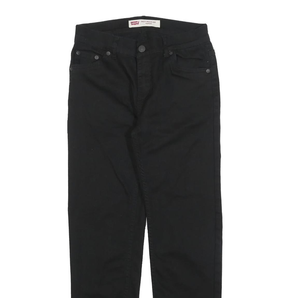 LEVI'S 502 Boys Black Slim Skinny Denim Dark W27 L27 Cotton Blend Jeans