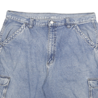 WRANGLER Mens Denim Cargo Blue Shorts 3XL W38 Relaxed Fit Workwear