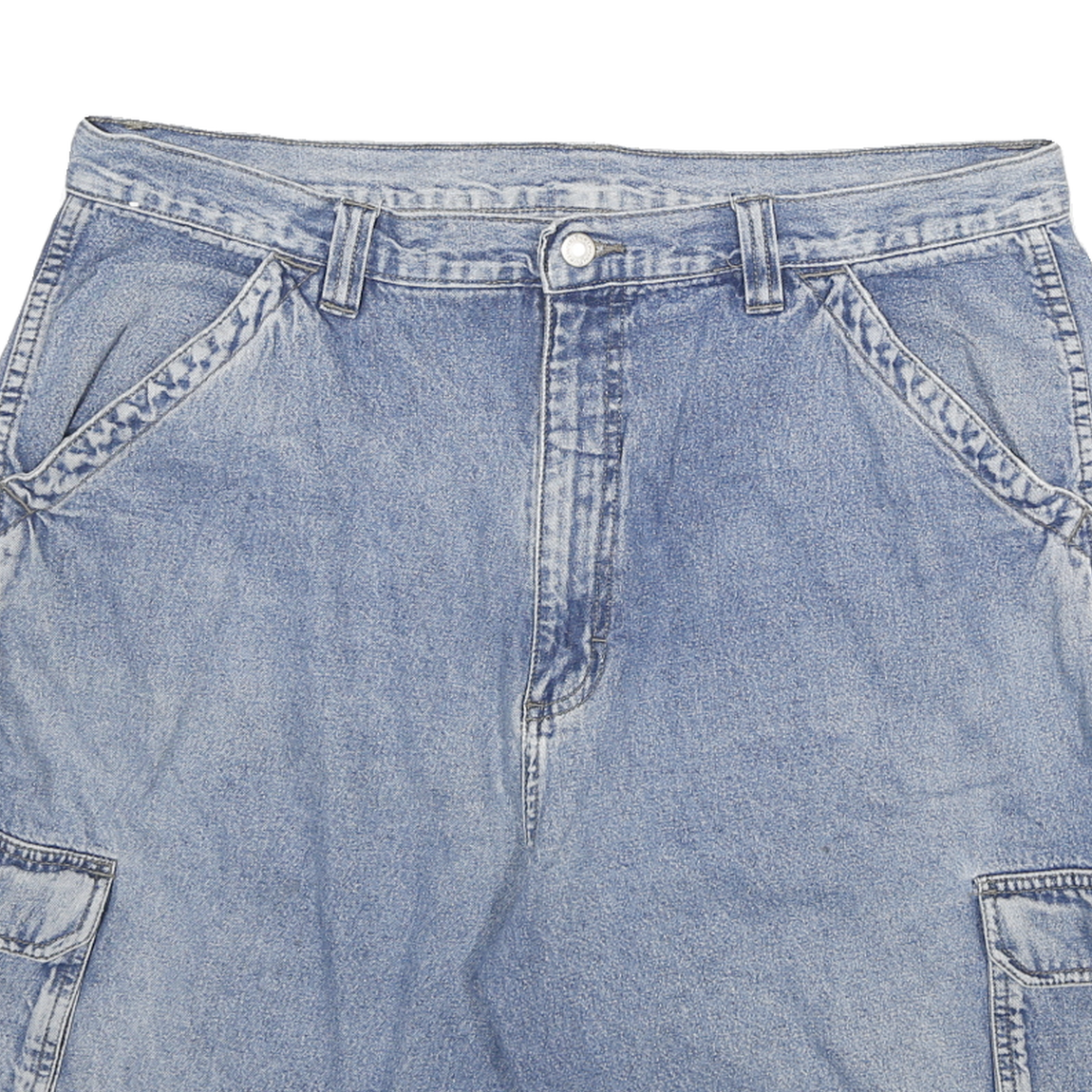WRANGLER Mens Denim Cargo Blue Shorts 3XL W38 Relaxed Fit Workwear