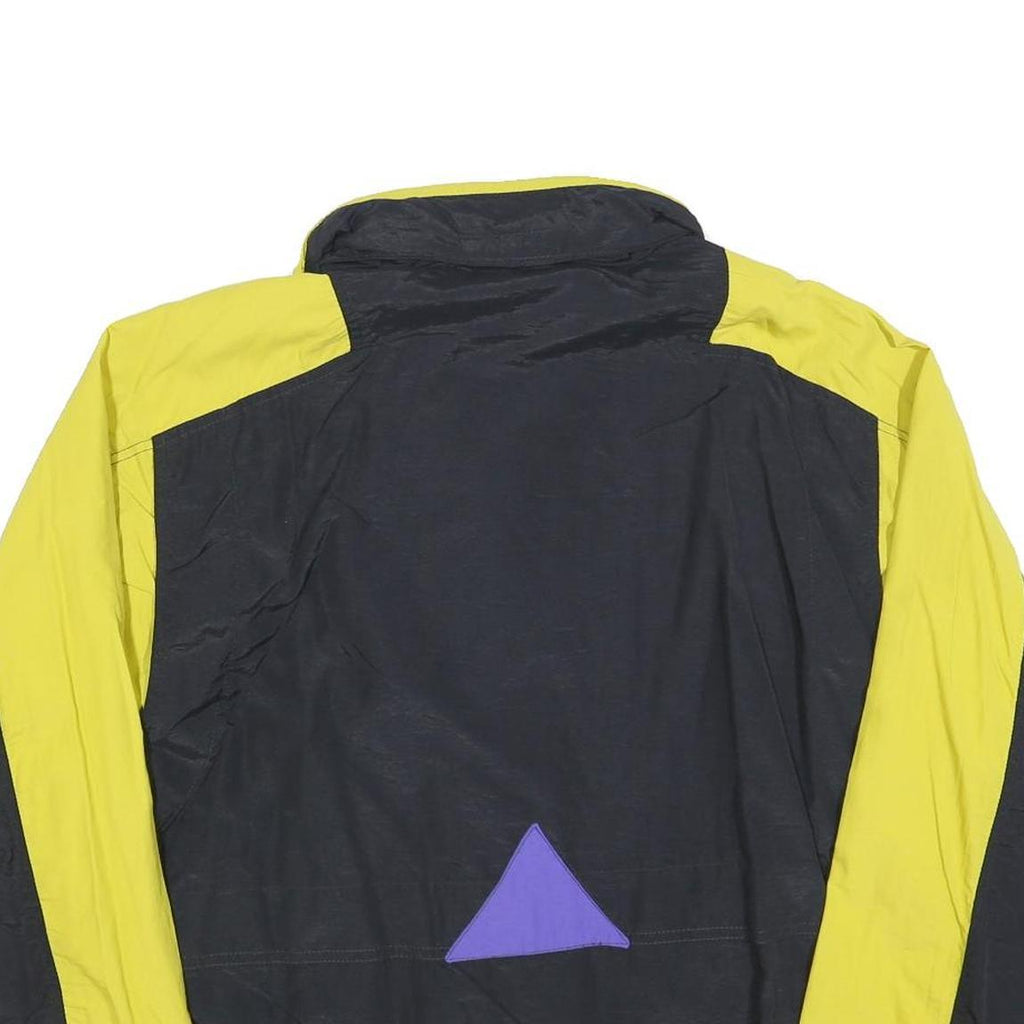 K-WAY Mens Yellow & Black Nylon Jacket M Zip Plain Retro Windbreaker