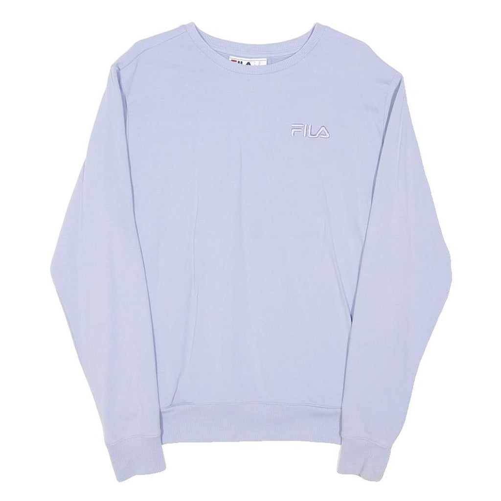 FILA Womens Blue Crew Neck M Sweatshirt Cotton Blend Casual Pullover Lightweight