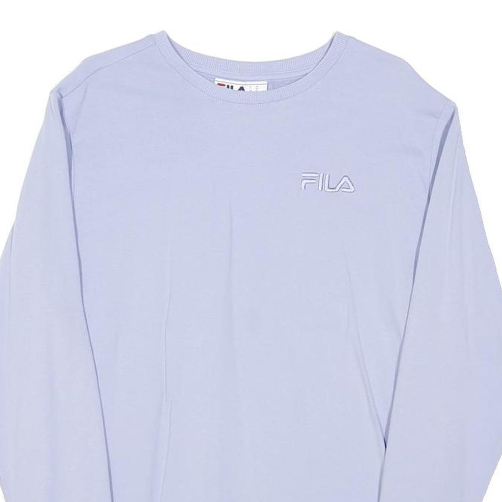 FILA Womens Blue Crew Neck M Sweatshirt Cotton Blend Casual Pullover Lightweight