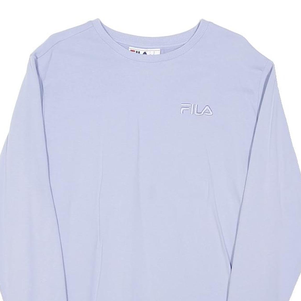 FILA Womens Blue Crew Neck M Sweatshirt Cotton Blend Casual Pullover Lightweight