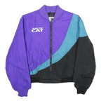 ARCTIC CAT Womens Purple Teal & Black Zip Up Nylon Bomber Jacket L Plain