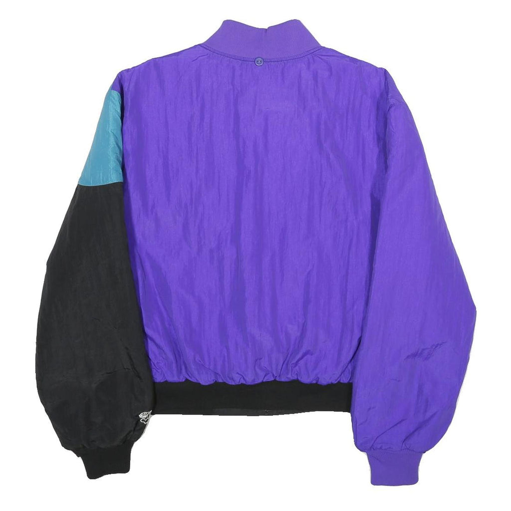 ARCTIC CAT Womens Purple Teal & Black Zip Up Nylon Bomber Jacket L Plain