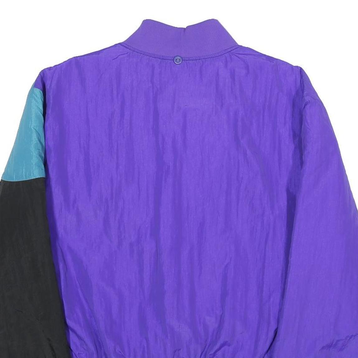 ARCTIC CAT Womens Purple Teal & Black Zip Up Nylon Bomber Jacket L Plain