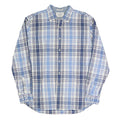 NAUTICA Mens Blue & White Checked Shirt XL Casual Cotton Long Sleeve Button Down