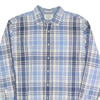 NAUTICA Mens Blue & White Checked Shirt XL Casual Cotton Long Sleeve Button Down
